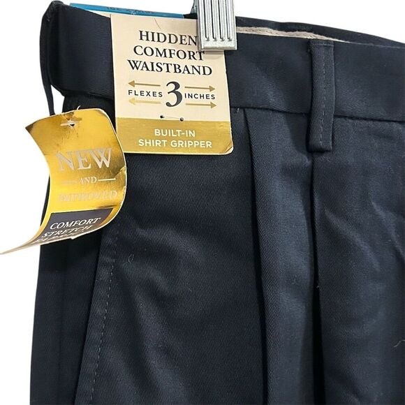 Haggar Men's Iron Free Khaki Pants Blue Size 36x29 Classic Fit - Picture 4 of 15